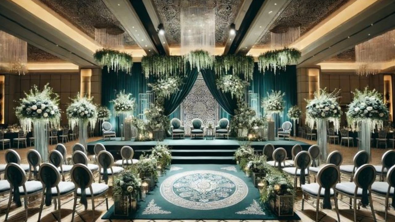 Emerald Green & Champagne Luxury Statement